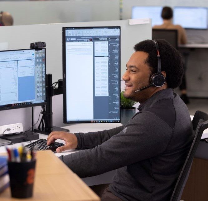 customer care representative on phone